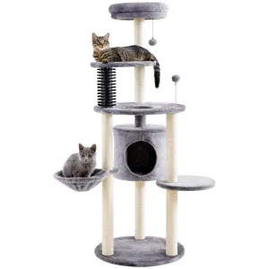 5-Level 60.2" Large Cat Tower with Soft Hammock & Scratch Posts