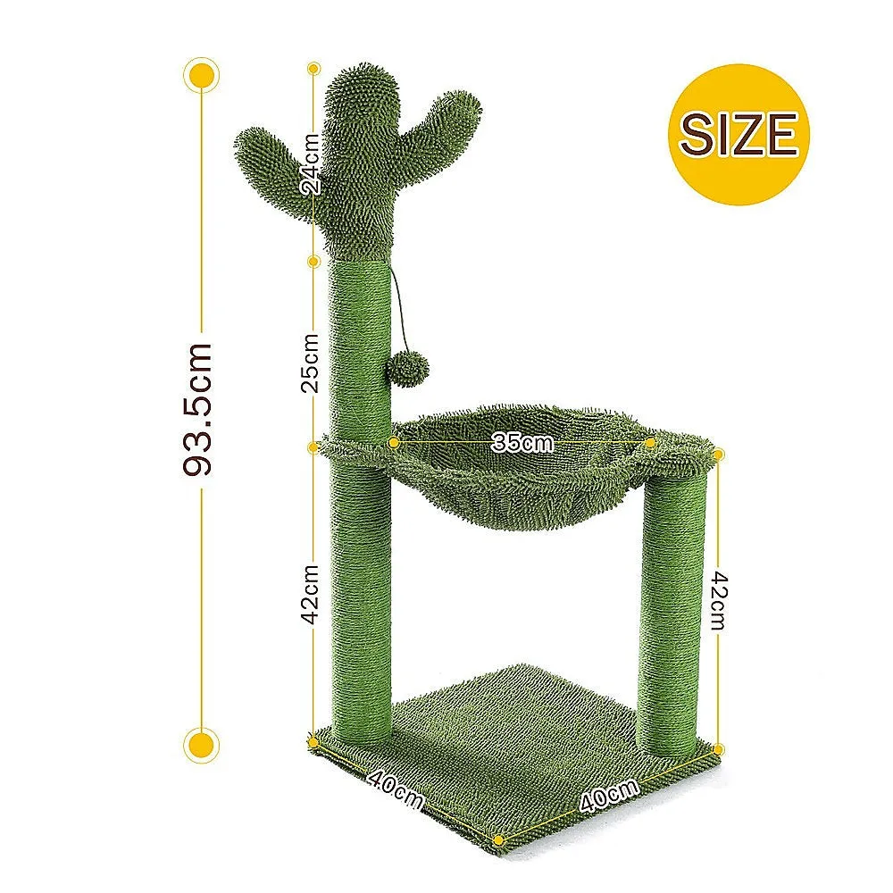 85cm Cactus Cat Tree Tower with Sisal Posts & Pom-Pom