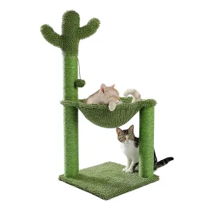 85cm Cactus Cat Tree Tower with Sisal Posts & Pom-Pom