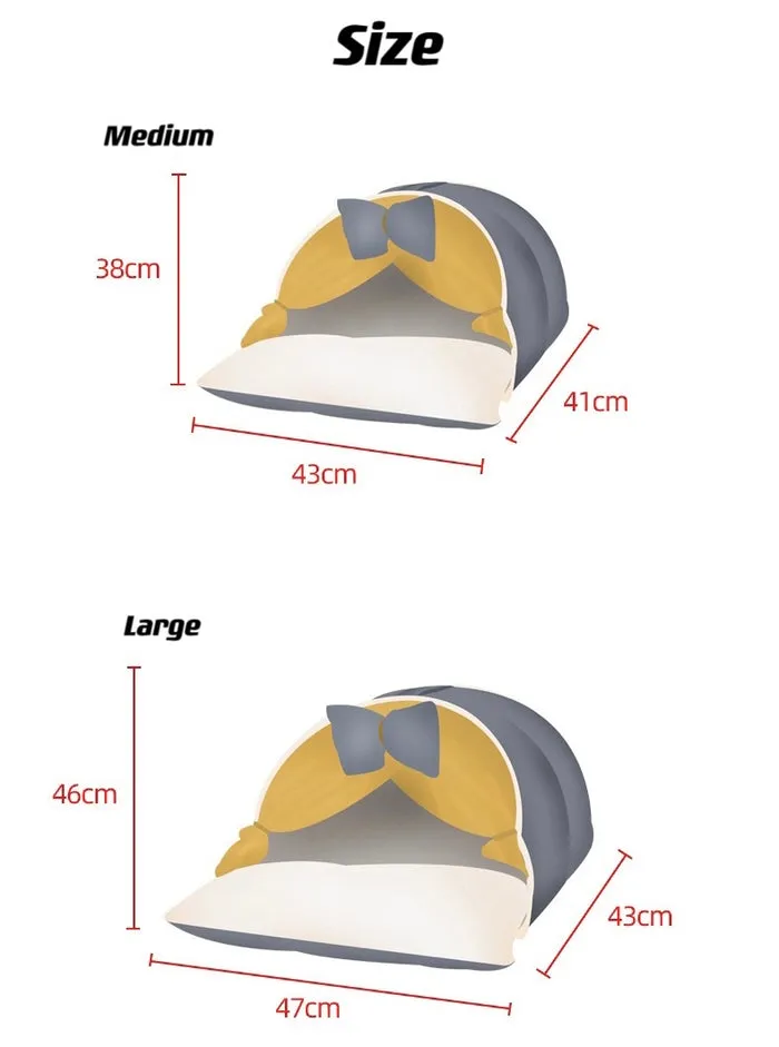 Cozy Bow-Tent Cat Bed