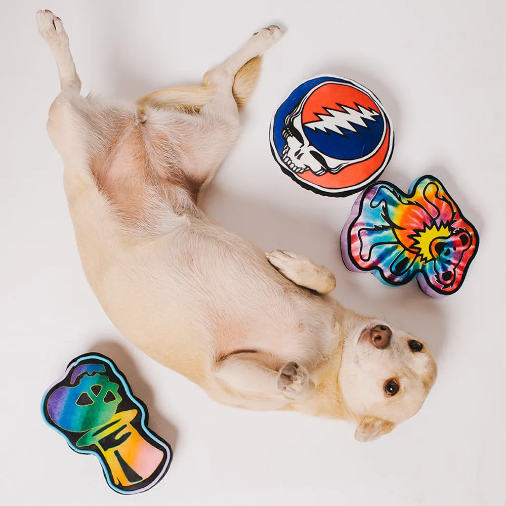 Dog Toy Squeaker Plush - Grateful Dead Dancing Bear Tie Dye Multi Color