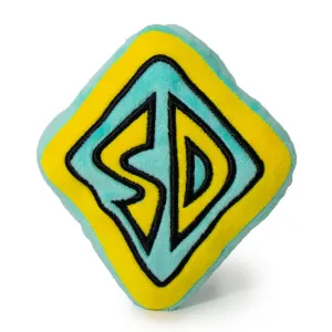 Dog Toy Squeaky Plush - Scooby Doo SD Dog Collar Logo Blue Yellow