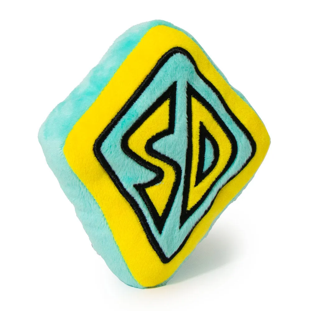 Dog Toy Squeaky Plush - Scooby Doo SD Dog Collar Logo Blue Yellow