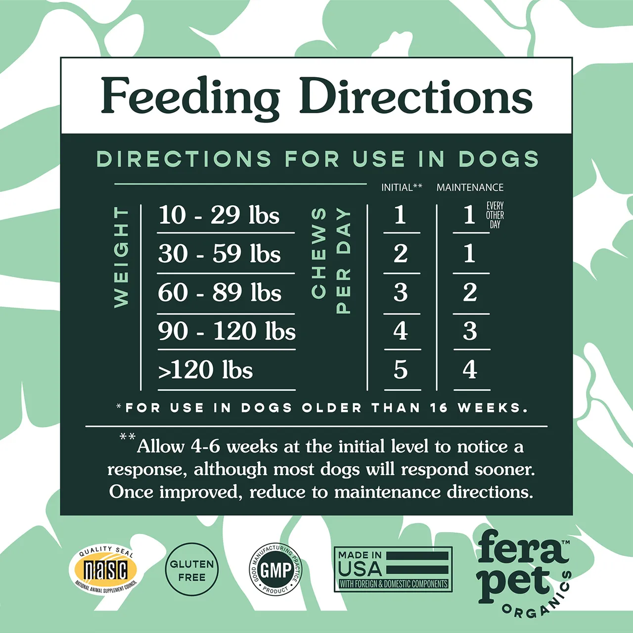 Fera Pet Organics Dog and Cat Supplement, Hip   Joint Support for Dogs