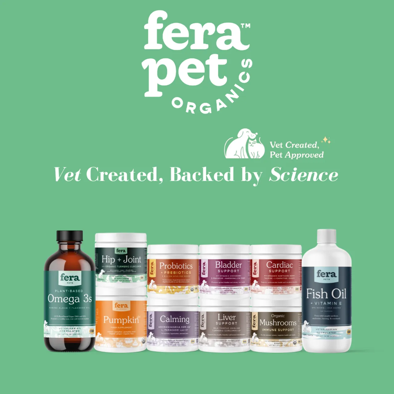 Fera Pet Organics Dog and Cat Supplement, Hip   Joint Support for Dogs