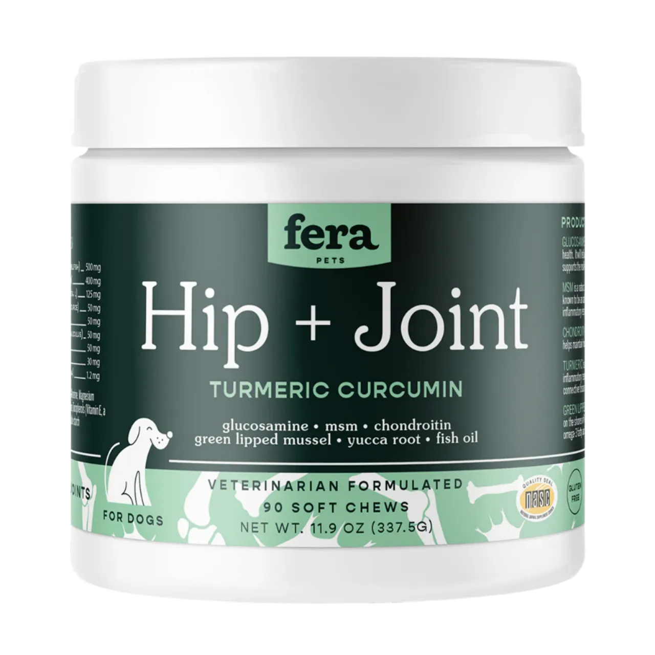 Fera Pet Organics Dog and Cat Supplement, Hip   Joint Support for Dogs