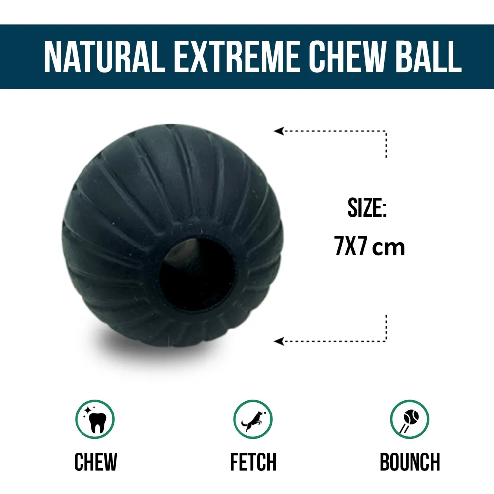 Goofy Tails Extreme Natural Rubber Ball Toy for Dogs (Black)