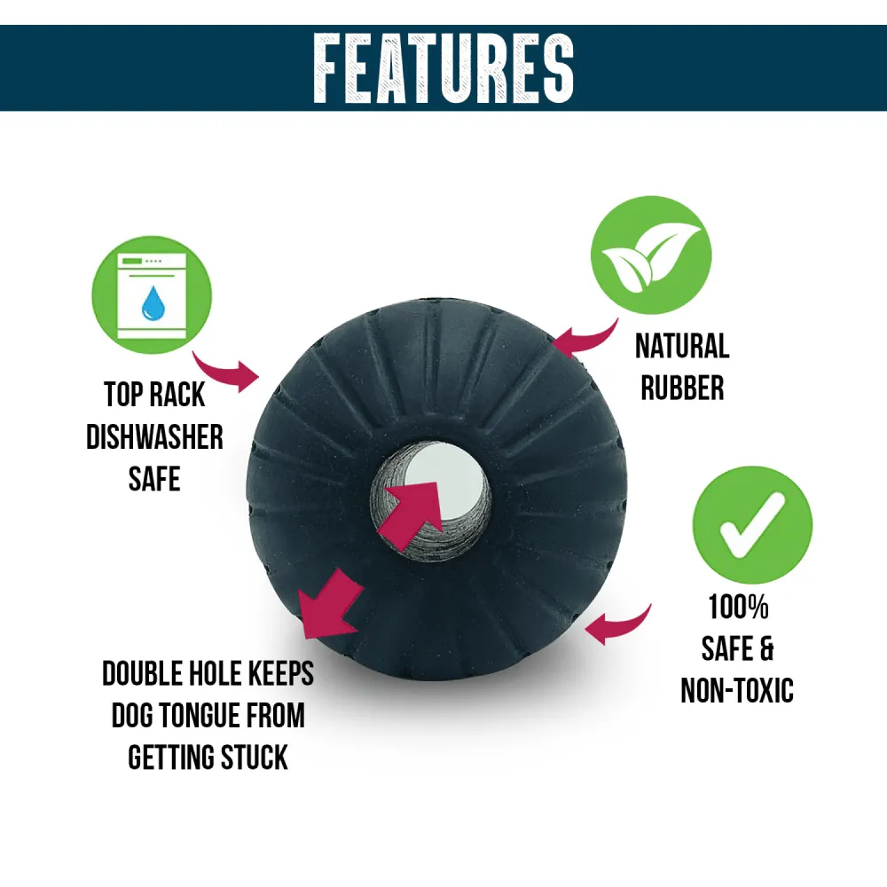 Goofy Tails Extreme Natural Rubber Ball Toy for Dogs (Black)