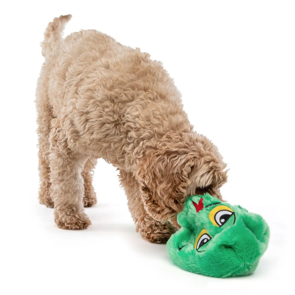 GURU Hide-A-Tail Snake Plush Puzzle Dog Toy, Green