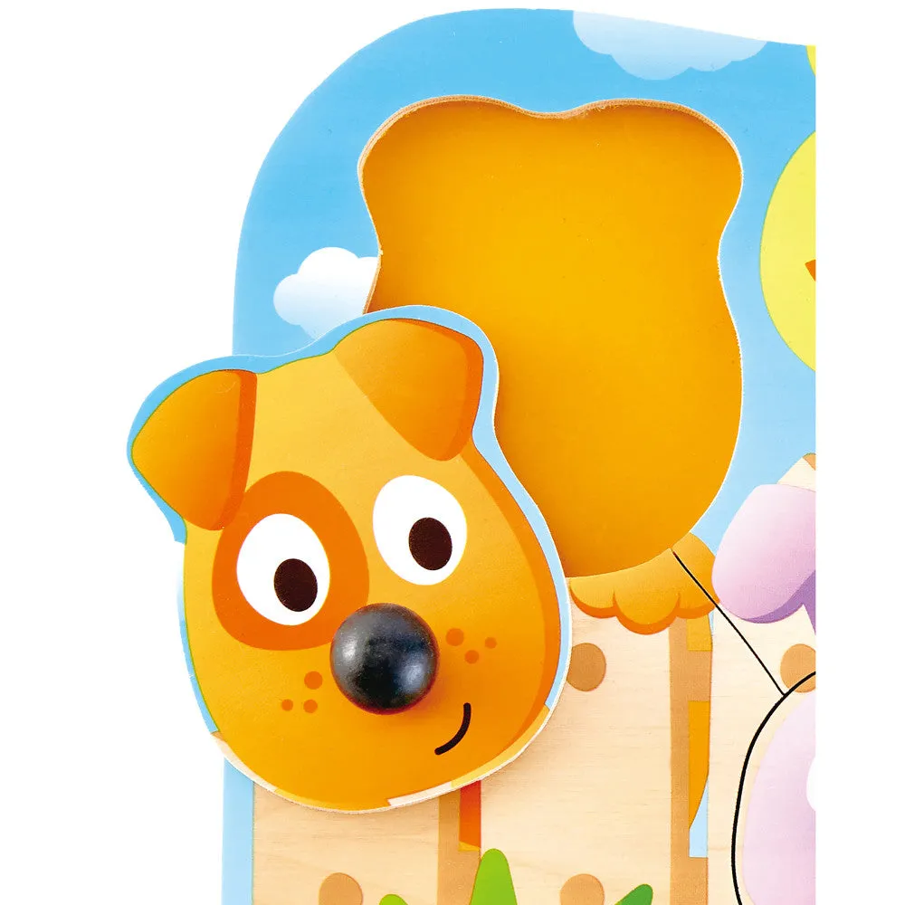 Hape Big Nose Pet Puzzle - 4 Piece Wooden Puzzle Toy
