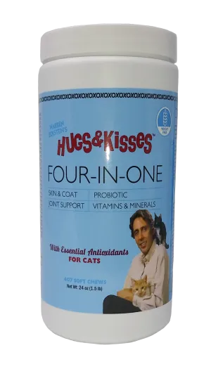 Hugs & Kisses Four-In-One Vitamin Mineral Supplement Treat for Cats Large Jar