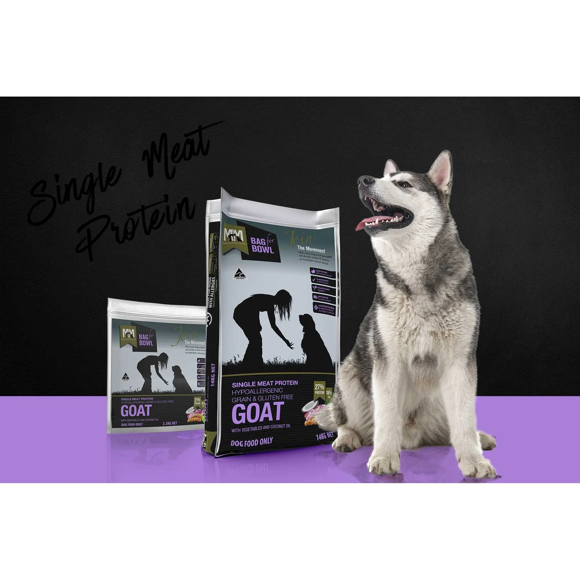 Meals for Mutts Grain Free Single Protein Goat Dry Dog Food 2.5kg