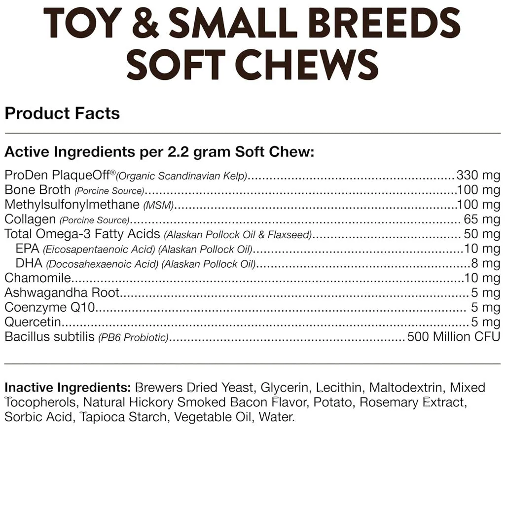 NaturVet Breed Specific Toy & Small Breeds Supplement Soft Chews for Dogs, 50 count