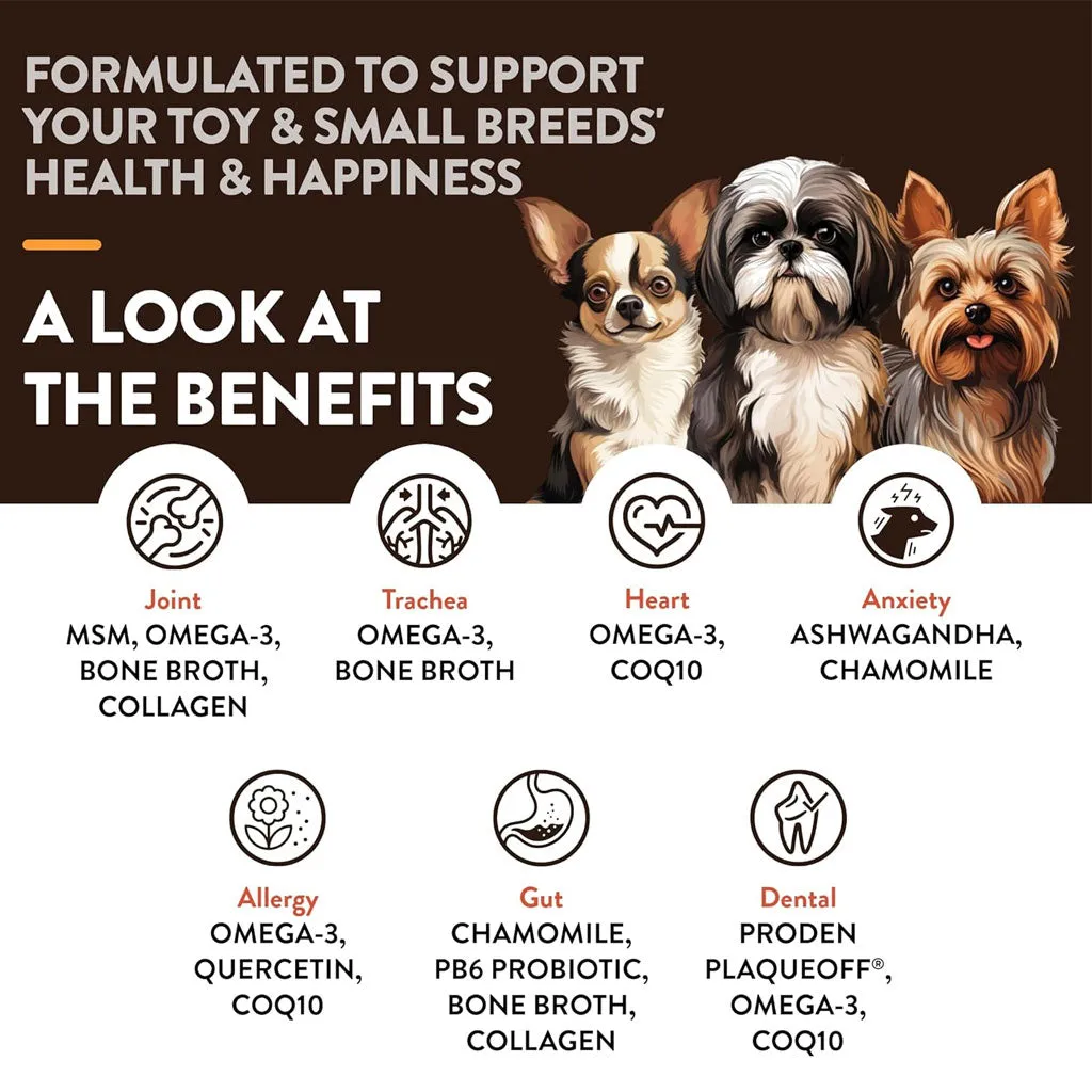 NaturVet Breed Specific Toy & Small Breeds Supplement Soft Chews for Dogs, 50 count