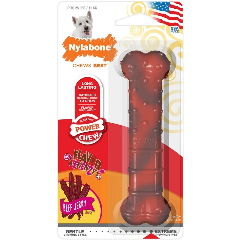 Nylabone Flavor Frenzy Power Chew Beef Jerky Dog Toy