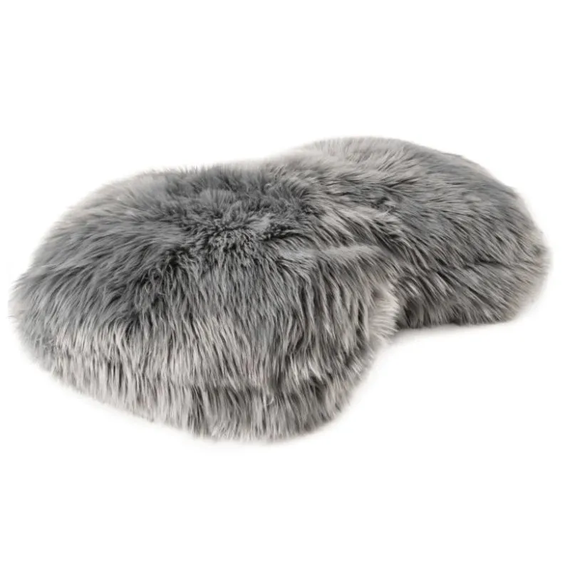 Paw Brands, PupCloud™ Faux Fur Memory Foam Dog Bed, Curve Charcoal Grey