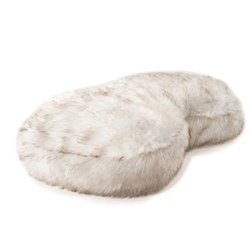 Paw Brands, PupCloud™ Faux Fur Memory Foam Dog Bed, Curve White