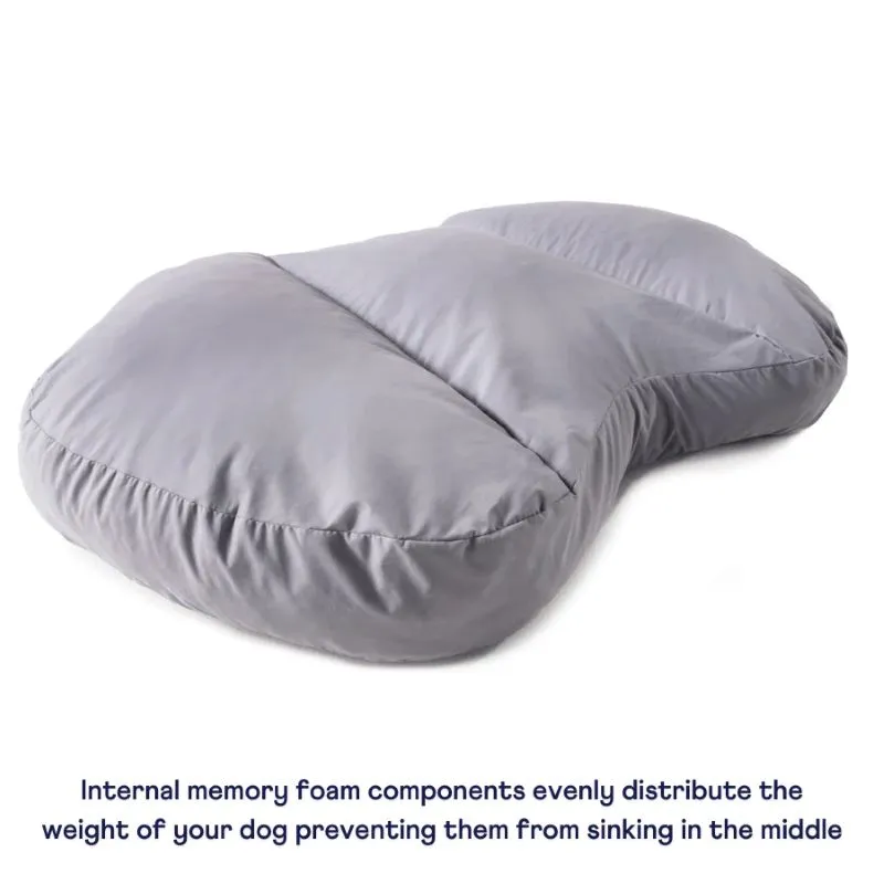 Paw Brands, PupCloud™ Faux Leather Memory Foam Dog Bed, Cream