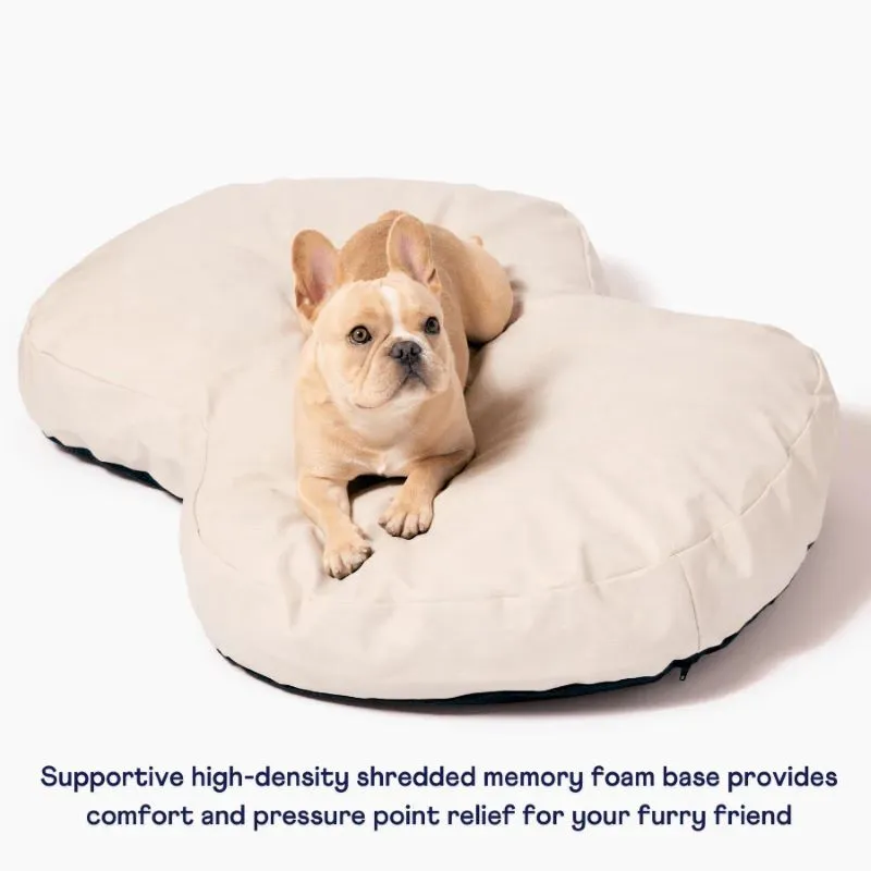Paw Brands, PupCloud™ Faux Leather Memory Foam Dog Bed, Cream