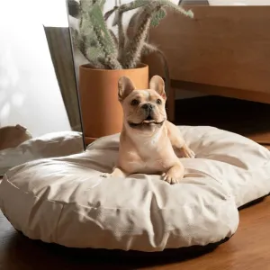 Paw Brands, PupCloud™ Faux Leather Memory Foam Dog Bed, Cream