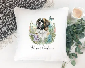 Personalised St Bernard Dog Pet Cushion - Pet Gift - Pet Bed
