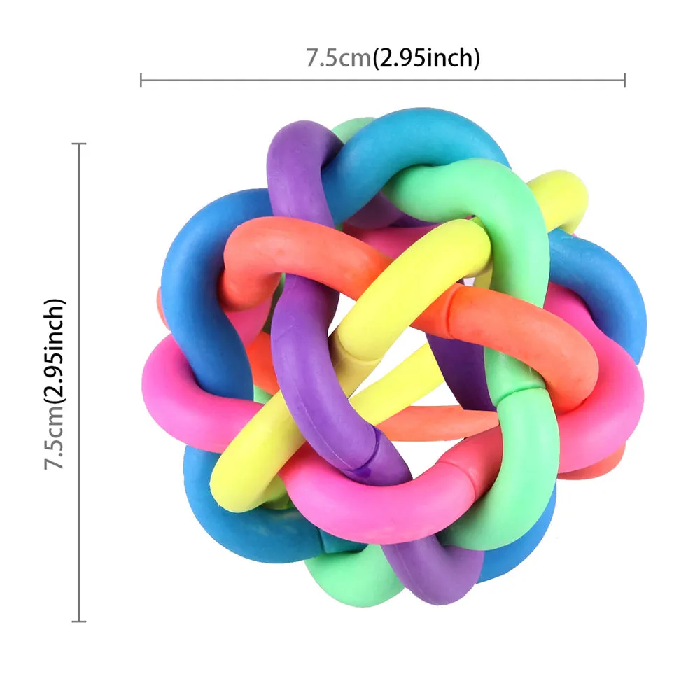 Pet Toy Ball Rainbow Weave Style