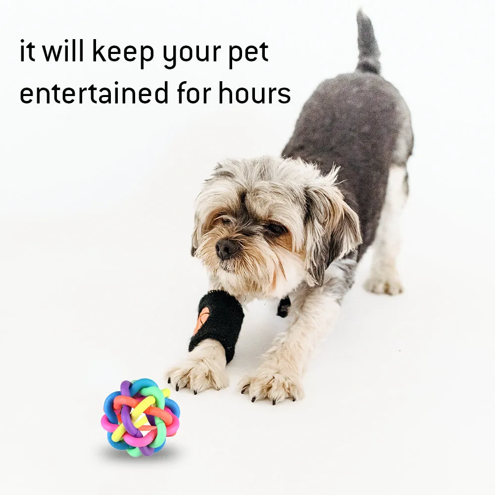 Pet Toy Ball Rainbow Weave Style