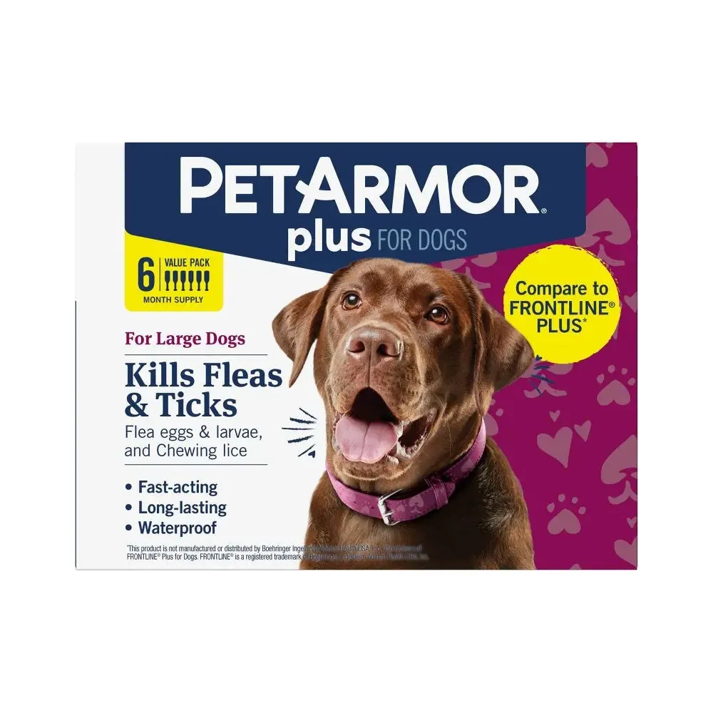 PetArmor Plus Flea and Tick Topical Treatment for Dogs - 45-88lbs - 6 Month Supply