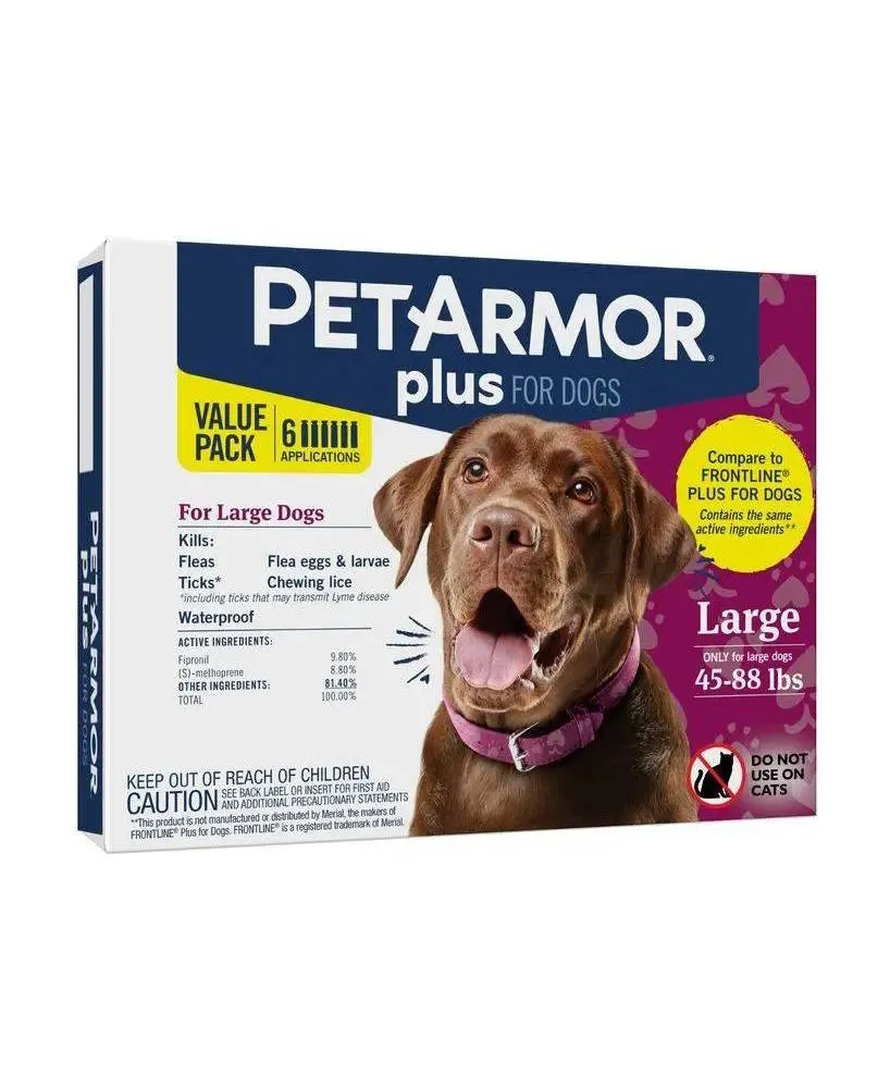PetArmor Plus Flea and Tick Topical Treatment for Dogs - 45-88lbs - 6 Month Supply