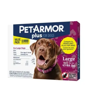 PetArmor Plus Flea and Tick Topical Treatment for Dogs - 45-88lbs - 6 Month Supply