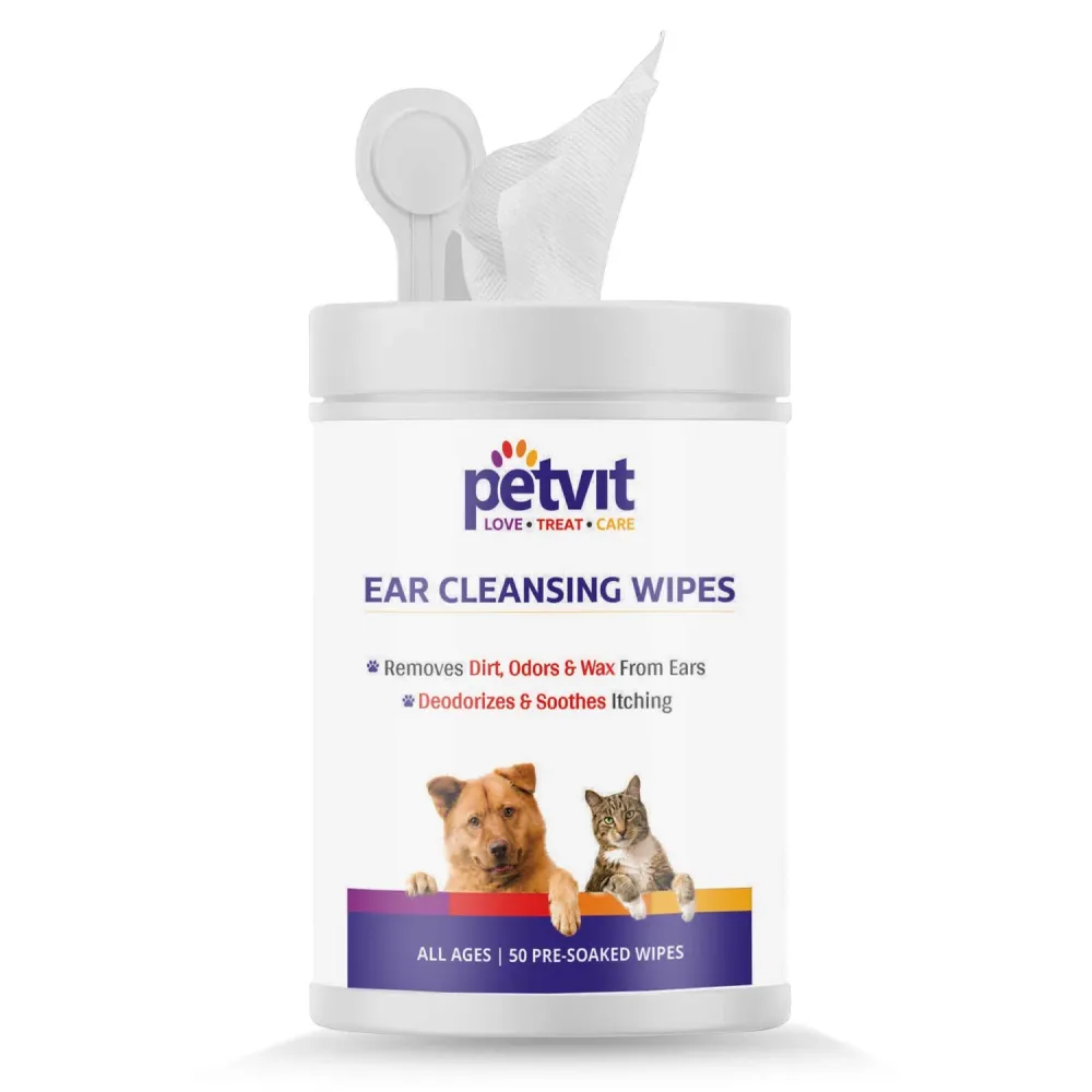 Petvit Ear Cleansing Wipes for Dogs and Cats