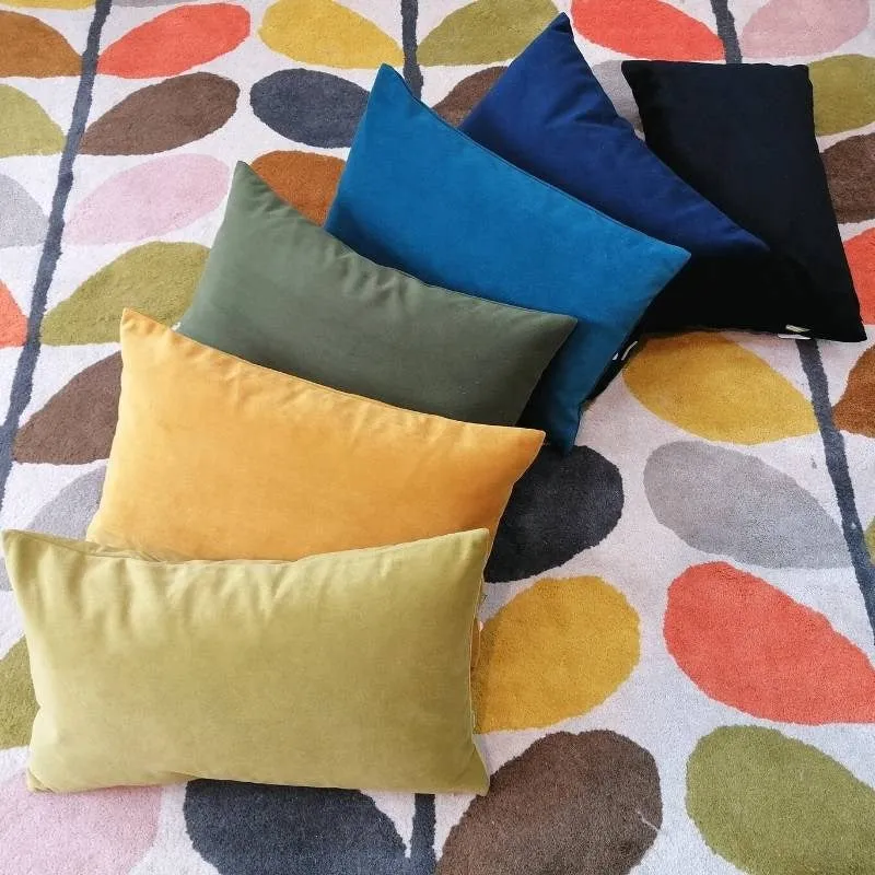 Plush Velvet Cushion Cover 50x30cm in indigo
