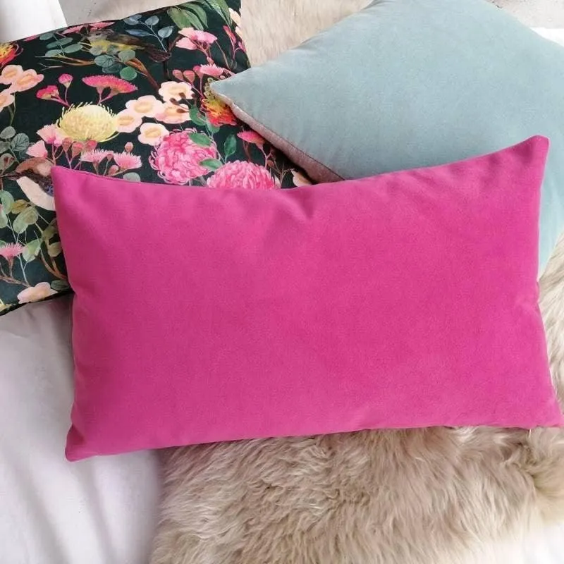 Plush Velvet Cushion Cover 50x30cm in peony