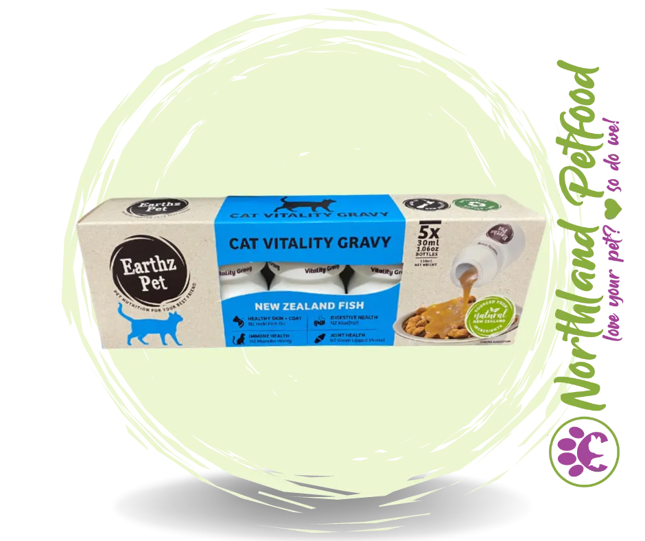 SALE -- 15% OFF -- Earthz Pet Cat Vitality Gravy for Cats NZ Fish 30ml x 5*