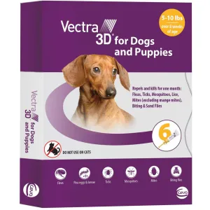 Vectra 3D Flea and Tick Spot Treatment for Dogs & Puppies, 5-10 lbs