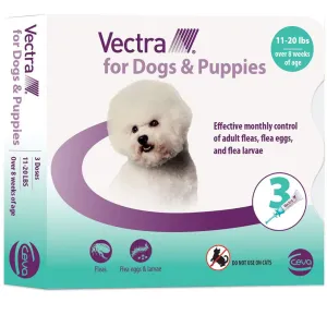 Vectra Flea and Tick Spot Treatment for Small Dogs & Puppies, 11-20 lbs