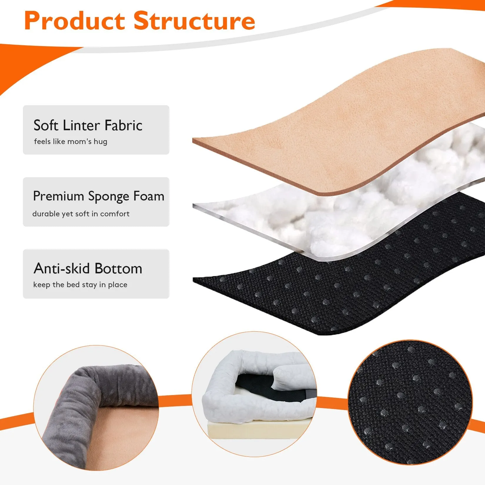 Waterproof Extra Large Orthopedic Dog Bed: Cozy and Supportive Lounge Sofa Bed with Sponge Foam Dog Bedding