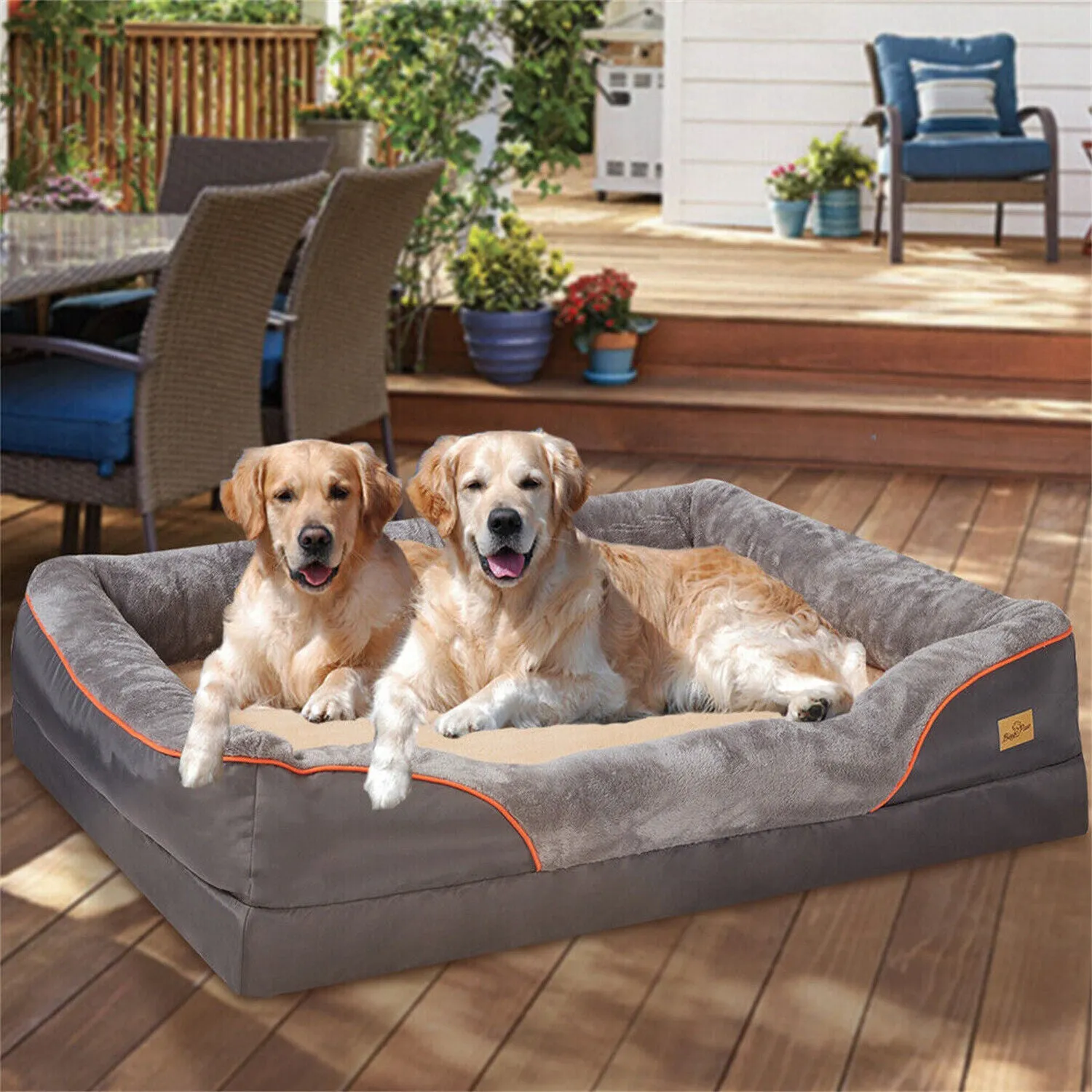 Waterproof Extra Large Orthopedic Dog Bed: Cozy and Supportive Lounge Sofa Bed with Sponge Foam Dog Bedding