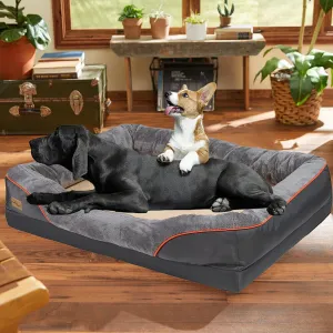 Waterproof Extra Large Orthopedic Dog Bed: Cozy and Supportive Lounge Sofa Bed with Sponge Foam Dog Bedding